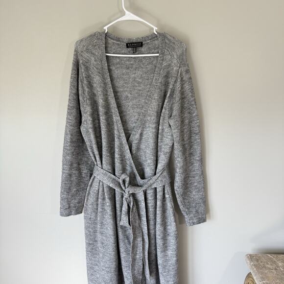 ELOQUII Sweater Wrap Maxi Dress in Heather gray women’s 18/20 soft comfy - Picture 5 of 10